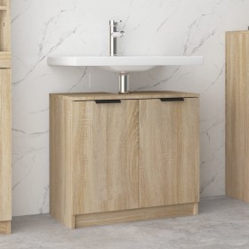 Sonoma oak plywood bathroom cabinet 64.5x33.5x59 cm by vidaXL, Lockers and storage cabinets - Ref: Foro24-811307, Price: 58,9...