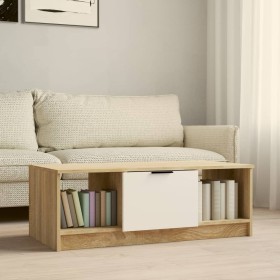 Couchtisch aus Sperrholz in Weiß und Eiche, 102 x 50 x 36 cm von vidaXL, Couchtisch - Ref: Foro24-811354, Preis: 65,72 €, Rab...