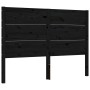 Bed frame with black solid wood headboard 140x200 cm by vidaXL, Beds and slatted bases - Ref: Foro24-3194640, Price: 168,47 €...