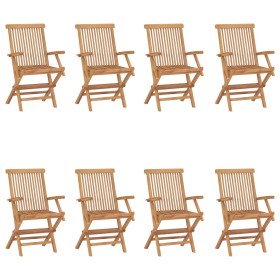 Folding garden chairs 8 units solid teak wood by vidaXL, Garden chairs - Ref: Foro24-3096595, Price: 437,97 €, Discount: %