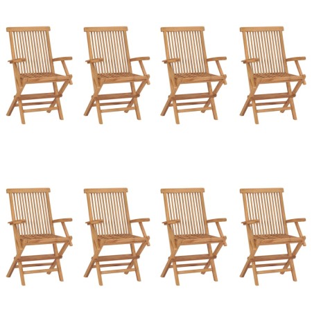 Folding garden chairs 8 units solid teak wood by vidaXL, Garden chairs - Ref: Foro24-3096595, Price: 431,87 €, Discount: %