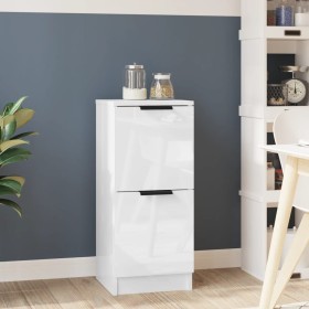 Glossy white plywood sideboard 30x30x70 cm by vidaXL, Sideboards - Ref: Foro24-811181, Price: 51,75 €, Discount: %