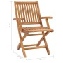 Folding garden chairs 4 pcs solid teak wood with cushions by vidaXL, Garden chairs - Ref: Foro24-3072736, Price: 406,56 €, Di...