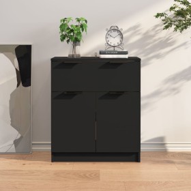 Black plywood sideboard 60x30x70 cm by vidaXL, Sideboards - Ref: Foro24-811089, Price: 71,55 €, Discount: %