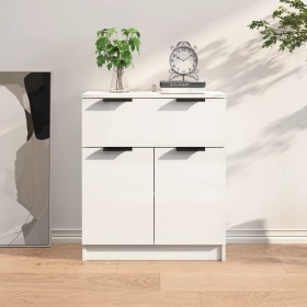 Glossy white plywood sideboard 60x30x70 cm by vidaXL, Sideboards - Ref: Foro24-811094, Price: 79,64 €, Discount: %