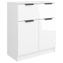 Aparador de madera contrachapada blanco brillante 60x30x70 cm de vidaXL, Aparadores - Ref: Foro24-811094, Precio: 79,62 €, De...