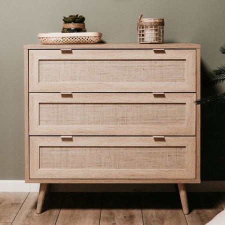 Finori Drawer Bali 03A Sonoma oak color and cane pattern by Finori, Drawers - Ref: Foro24-441174, Price: 191,85 €, Discount: %