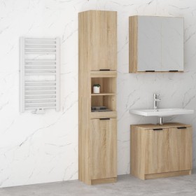 Sonoma oak plywood bathroom cabinet 32x34x188.5cm by vidaXL, Lockers and storage cabinets - Ref: Foro24-811325, Price: 102,98...