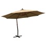 Hanging umbrella with taupe wooden pole 350 cm by vidaXL, Umbrellas - Ref: Foro24-318439, Price: 139,17 €, Discount: %