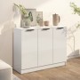 Hochglanzweißes Sperrholz-Sideboard 90,5 x 30 x 70 cm von vidaXL, Sideboards - Ref: Foro24-811193, Preis: 108,94 €, Rabatt: %