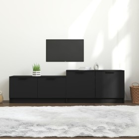 TV stand made of black plywood 158.5x36x45 cm by vidaXL, TV Furniture - Ref: Foro24-811485, Price: 87,99 €, Discount: %