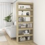 Regal/Trennwand aus Sonoma-Eichenholzwerkstoff, 80 x 30 x 198 cm von vidaXL, Bücherregale und Regale - Ref: Foro24-811730, Pr...