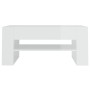 Mesa de centro madera contrachapada blanco brillo 102x55x45 cm de vidaXL, Mesas de centro - Ref: Foro24-810905, Precio: 77,52...