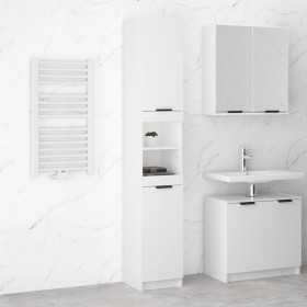 Glossy white plywood bathroom cabinet 32x34x188.5cm by vidaXL, Lockers and storage cabinets - Ref: Foro24-811328, Price: 103,...