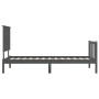 Estructura de cama con cabecero madera maciza gris 90x200 cm de vidaXL, Camas y somieres - Ref: Foro24-3193388, Precio: 115,9...