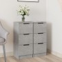 Aparador 2 uds madera contrachapada gris hormigón 30x30x70 cm de vidaXL, Aparadores - Ref: Foro24-811160, Precio: 86,76 €, De...