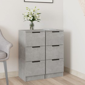 Sideboard 2 pcs concrete gray plywood 30x30x70 cm by vidaXL, Sideboards - Ref: Foro24-811160, Price: 86,76 €, Discount: %