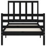 Bed frame with black solid wood headboard 90x200 cm by vidaXL, Beds and slatted bases - Ref: Foro24-3193845, Price: 116,01 €,...