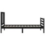 Bed frame with black solid wood headboard 90x200 cm by vidaXL, Beds and slatted bases - Ref: Foro24-3193845, Price: 116,01 €,...