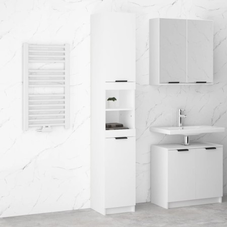 White plywood bathroom cabinet 32x34x188.5 cm by vidaXL, Lockers and storage cabinets - Ref: Foro24-811322, Price: 100,67 €, ...