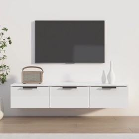 Glossy white engineered wood wall cabinet 102x30x20cm by vidaXL, Shelves and shelves - Ref: Foro24-811409, Price: 84,32 €, Di...