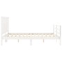 White solid wood bed frame with headboard 160x200 cm by vidaXL, Beds and slatted bases - Ref: Foro24-3194322, Price: 161,98 €...