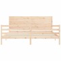 Bed frame with solid wood headboard 200x200 cm by vidaXL, Beds and slatted bases - Ref: Foro24-3194656, Price: 182,31 €, Disc...