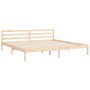 Bed frame with solid wood headboard 200x200 cm by vidaXL, Beds and slatted bases - Ref: Foro24-3194656, Price: 182,31 €, Disc...