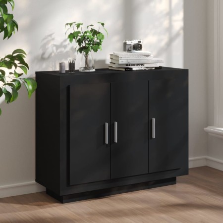 Black plywood sideboard 92x35x75 cm by vidaXL, Sideboards - Ref: Foro24-811836, Price: 70,42 €, Discount: %