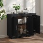 Black plywood sideboard 92x35x75 cm by vidaXL, Sideboards - Ref: Foro24-811836, Price: 70,42 €, Discount: %