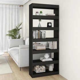 Black engineered wood shelf/divider 80x30x198 cm by vidaXL, Bookcases and shelves - Ref: Foro24-811728, Price: 115,99 €, Disc...