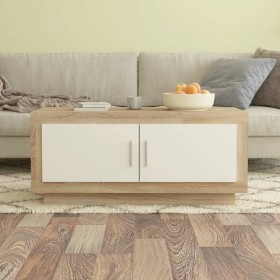 Engineered wood white and oak coffee table 102x50x45 cm by vidaXL, Coffee table - Ref: Foro24-811813, Price: 81,99 €, Discoun...