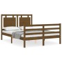 Honey brown solid wood bed frame and headboard 140x200 cm by vidaXL, Beds and slatted bases - Ref: Foro24-3194054, Price: 161...