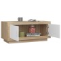 Mesa de centro madera de ingeniería blanco y roble 102x50x45 cm de vidaXL, Mesas de centro - Ref: Foro24-811813, Precio: 81,2...