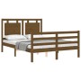 Honey brown solid wood bed frame and headboard 140x200 cm by vidaXL, Beds and slatted bases - Ref: Foro24-3194054, Price: 161...