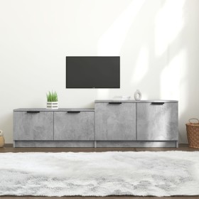 Concrete gray plywood TV cabinet 158.5x36x45 cm by vidaXL, TV Furniture - Ref: Foro24-811488, Price: 83,61 €, Discount: %