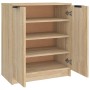 Shoe cabinet made of oak veneer plywood, Sonoma oak color, measuring 59x35x70 cm. by vidaXL, Shoe racks and shoe organizers -...