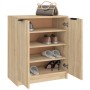 Shoe cabinet made of oak veneer plywood, Sonoma oak color, measuring 59x35x70 cm. by vidaXL, Shoe racks and shoe organizers -...