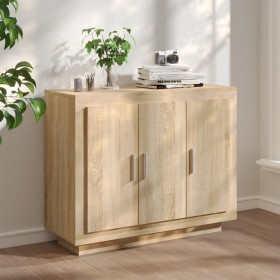 Aparador de madera contrachapada color roble Sonoma 92x35x75 cm de vidaXL, Aparadores - Ref: Foro24-811838, Precio: 78,05 €, ...