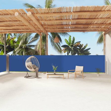 Toldo lateral retráctil azul 140x1200 cm de vidaXL, Sombrillas - Ref: Foro24-318064, Precio: 108,20 €, Descuento: %