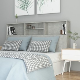 Mueble cabecero gris hormigón 160x19x103,5 cm de vidaXL, Cabeceros y pies de cama - Ref: Foro24-811875, Precio: 75,44 €, Desc...