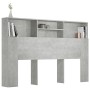 Mueble cabecero gris hormigón 160x19x103,5 cm de vidaXL, Cabeceros y pies de cama - Ref: Foro24-811875, Precio: 76,01 €, Desc...