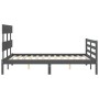 Estructura de cama con cabecero madera maciza gris 120x200 cm de vidaXL, Camas y somieres - Ref: Foro24-3195088, Precio: 139,...