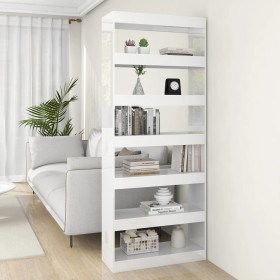 Glossy white engineered wood shelf/divider 80x30x198 cm by vidaXL, Bookcases and shelves - Ref: Foro24-811733, Price: 117,03 ...