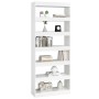 Glossy white engineered wood shelf/divider 80x30x198 cm by vidaXL, Bookcases and shelves - Ref: Foro24-811733, Price: 117,03 ...