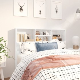 Mueble cabecero blanco brillante 120x19x103,5 cm de vidaXL, Cabeceros y pies de cama - Ref: Foro24-811859, Precio: 59,54 €, D...