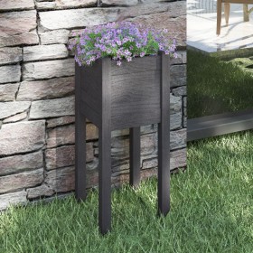 Jardinera de madera maciza de pino gris 31x31x70 cm de vidaXL, Maceteros y jardineras - Ref: Foro24-810783, Precio: 26,99 €, ...