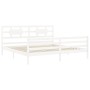 White solid wood bed frame with headboard 200x200 cm by vidaXL, Beds and slatted bases - Ref: Foro24-3194462, Price: 156,07 €...