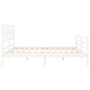 White solid wood bed frame with headboard 200x200 cm by vidaXL, Beds and slatted bases - Ref: Foro24-3194462, Price: 156,07 €...