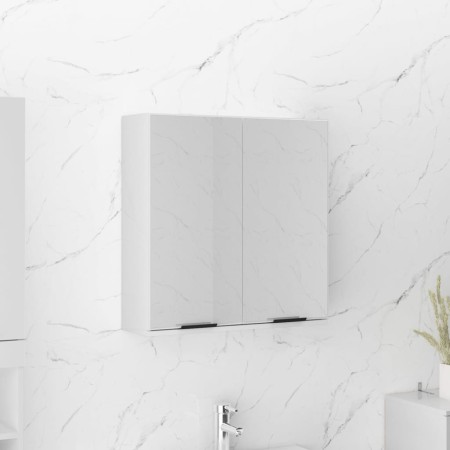 Armario de baño con espejo blanco brillante 64x20x67 cm de vidaXL, Tocadores de baño - Ref: Foro24-811319, Precio: 88,20 €, D...